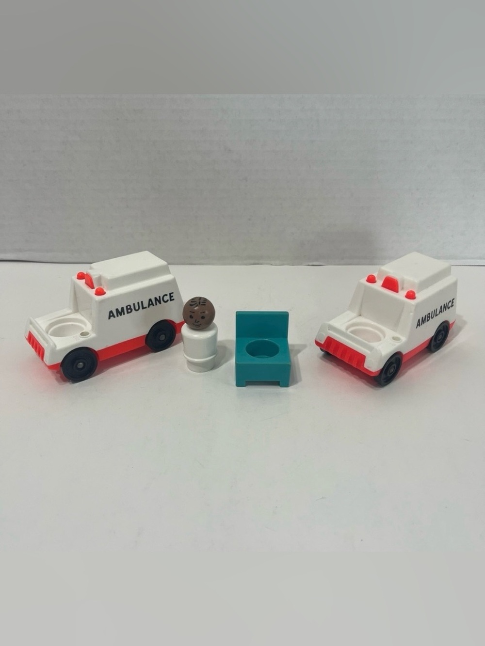 VINTAGE Fisher Price Little People hospital accessories lot toys ambulance